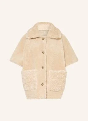 Mrs & Hugs Kurtka Pluszowa, Dwustronna beige