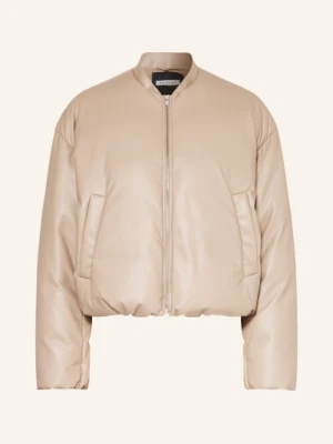 Mrs & Hugs Kurtka Puchowa Imitująca Skórę beige