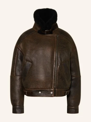 Mrs & Hugs Kurtka Skórzana braun