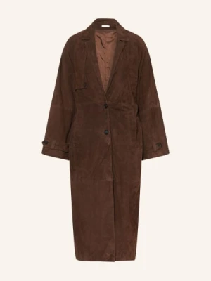 Mrs & Hugs Płaszcz Skórzany braun