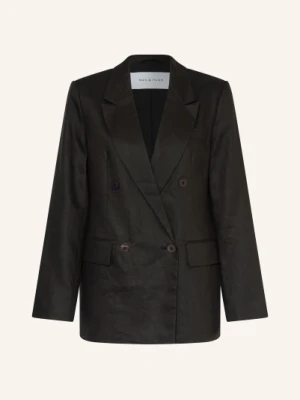 Mrs & Hugs Płaszcz Z Lnu schwarz