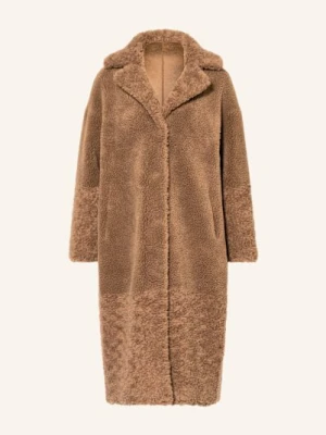 Mrs & Hugs Płaszcz Z Pluszowego Materiału beige