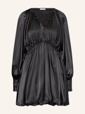 Mrs & Hugs Satyna Sukienka Z Jedwabiem schwarz