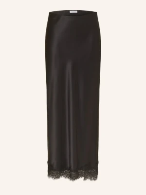 Mrs & Hugs Satynowa Spódnica Z Koronką schwarz