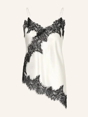 Mrs & Hugs Satynowy Top Z Koronką weiss