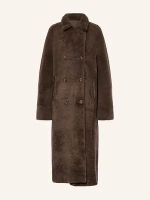 Mrs & Hugs Skórzany Płaszcz braun