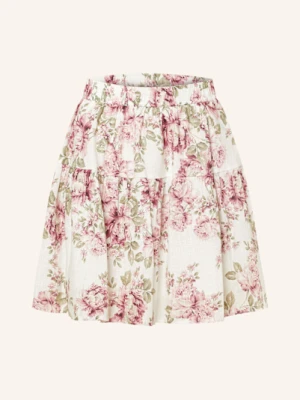 Mrs & Hugs Spódnica Z Lnu Z Falbankami rosa