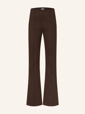Mrs & Hugs Spodnie Typu Bootcut Z Dżerseju braun CIEMNOBRĄZOWY