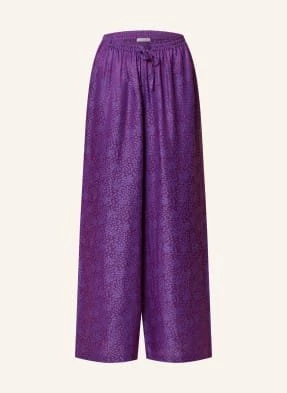 Mrs & Hugs Spodnie W Stylu Dresowym Z Dodatkiem Jedwabiu lila