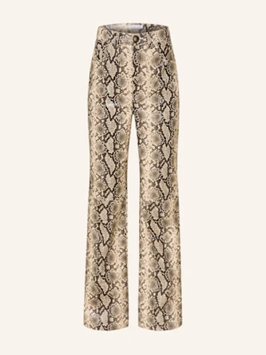 Mrs & Hugs Spodnie Z Imitacji Skóry beige