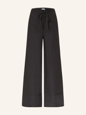 Mrs & Hugs Spodnie Marlene Z Lnu schwarz