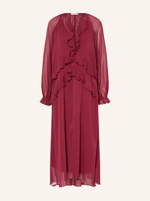 Mrs & Hugs Sukienka Muślinowa Z Wolantami rot