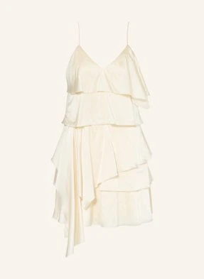 Mrs & Hugs Sukienka Satynowa Z Wolantami beige