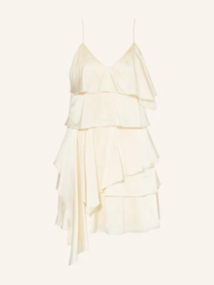 Mrs & Hugs Sukienka Satynowa Z Wolantami beige