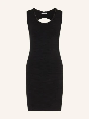 Mrs & Hugs Sukienka Z Dzianiny Z Wycięciem I Ozdobnymi Kamykami schwarz