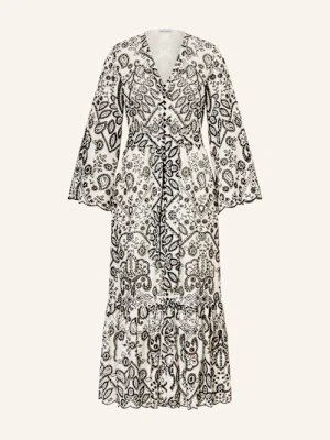 Mrs & Hugs Sukienka Z Dziurkowanej Koronki weiss