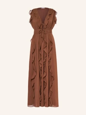 Mrs & Hugs Sukienka Z Falbanami beige