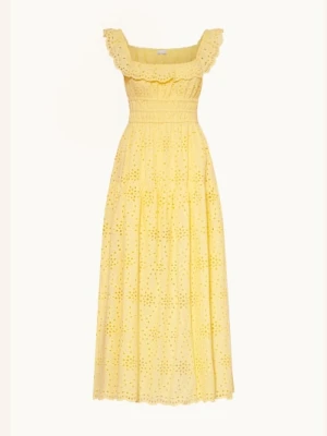 Mrs & Hugs Sukienka Z Koronki Ażurowej gelb