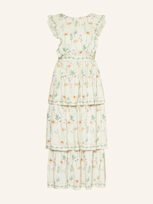 Mrs & Hugs Sukienka Z Lnu Z Wolantami weiss