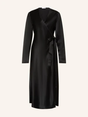 Mrs & Hugs Sukienka Z Satyny W Stylu Kopertowym schwarz