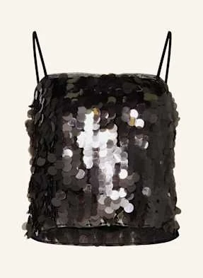 Mrs & Hugs Top Z Cekinami schwarz