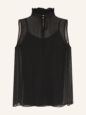 Mrs & Hugs Top Z Falbankami schwarz