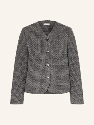 Mrs & Hugs Tweedowy Blezer Z Błyszczącą Przędzą grau