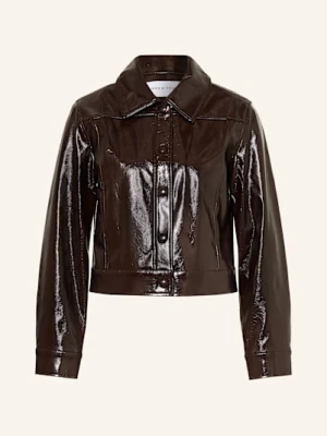 Mrs & Hugs Żakiet Pudełkowy Z Imitacji Skóry braun