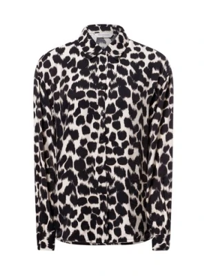 Msch Copenhagen Bluzka damska - MSCHottelie Karalynn Ynn Kobiety czarny|beżowy wzorzysty, S/M