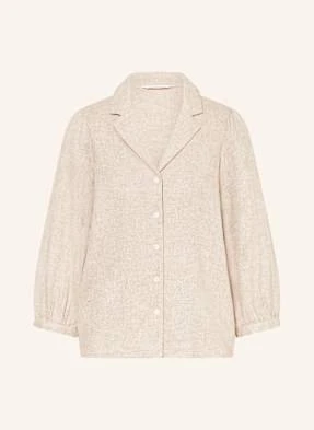 Msch Copenhagen Bluzka Mschpennie Ginia Z Dodatkiem Lnu I Rękawami 3/4 beige