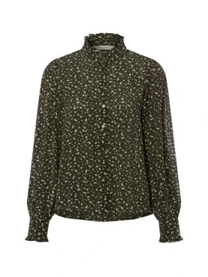 Msch Copenhagen Letnia bluzka damska - MSCHKaylen Oceanna Kobiety zielony wzorzysty,