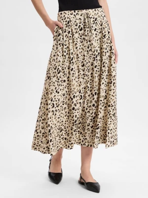 Msch Copenhagen Letnia spódnica damska o linii A - MSCHAlyona Vlora Kobiety beżowy wzorzysty,