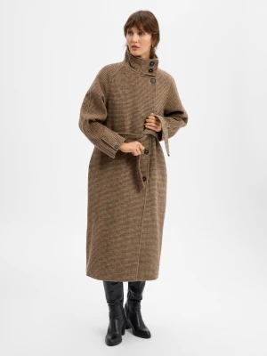 Msch Copenhagen Płaszcz damski - MSCHPamela Kobiety brązowy|beżowy wzorzysty, S/M