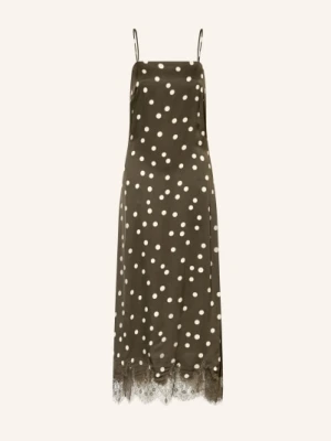 Msch Copenhagen Satynowa Sukienka Mschjionna Z Koronką braun