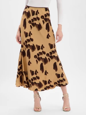 Msch Copenhagen Spódnica damska - MSCHClarette Irda Kobiety wiskoza brązowy wzorzysty,