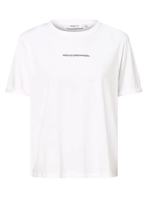Msch Copenhagen T-shirt damski Kobiety Bawełna biały nadruk, M/L