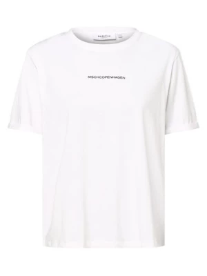 Msch Copenhagen T-shirt damski Kobiety Bawełna biały nadruk, XS/S