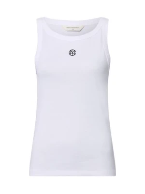 Msch Copenhagen Top damski - MSCHGubbe Rasmia Icon Kobiety Bawełna biały jednolity, XS/S