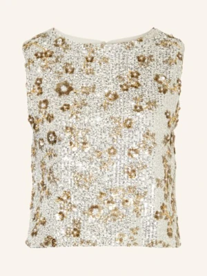 Msch Copenhagen Top Mschmagnolia Z Cekinami I Ozdobnymi Perełkami silber