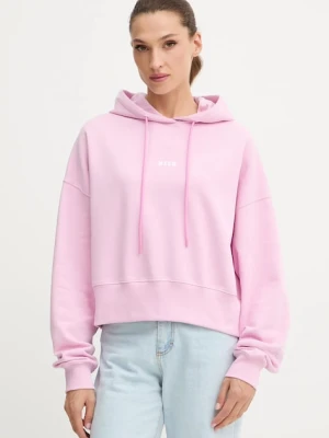 MSGM bluza bawełniana damska kolor różowy z kapturem gładka 3941MDM509.257799