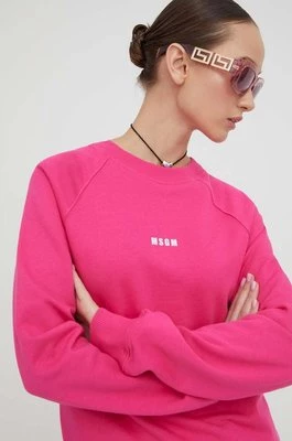 MSGM bluza bawełniana damska kolor różowy z nadrukiem