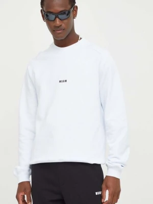 MSGM bluza bawełniana męska kolor biały gładka