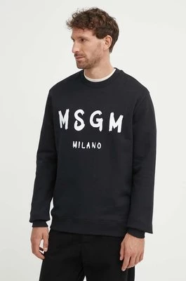 MSGM bluza bawełniana męska kolor czarny gładka 2000MM513.200001
