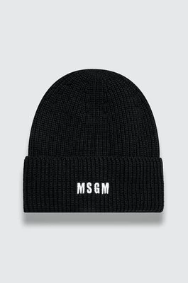 MSGM czapka wełniana kolor czarny z grubej dzianiny wełniana 3740ML02.247575