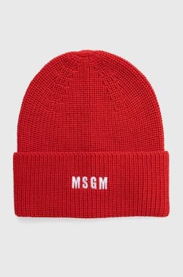 MSGM czapka wełniana kolor czerwony wełniana 3541MDL08.237761