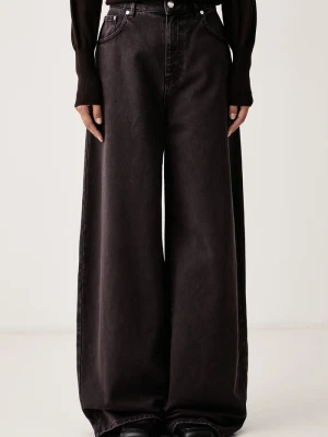MSGM jeansy wide leg damskie fioletowy