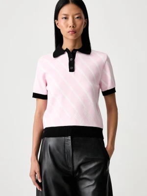 MSGM polo swetrowe damskie z wiskozą różowy