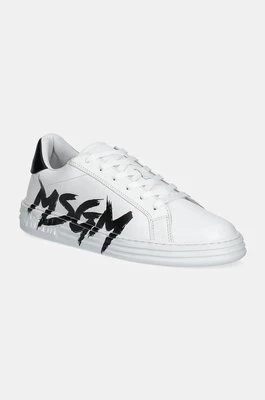 MSGM sneakersy skórzane kolor biały 3740MS506 924