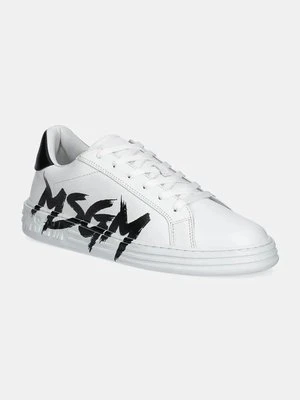 MSGM sneakersy skórzane kolor biały 3740MS506 924