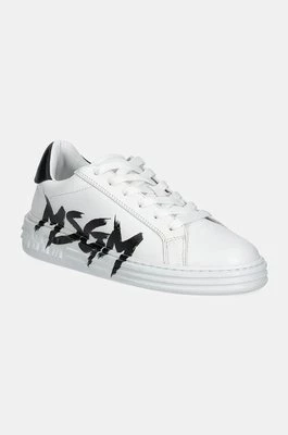 MSGM sneakersy skórzane kolor biały 3741MDS506 924